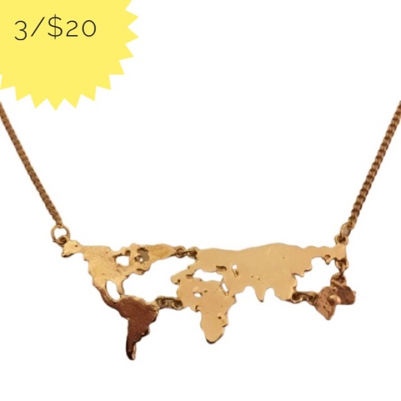 Jewelry - Rose Gold World Map Necklace